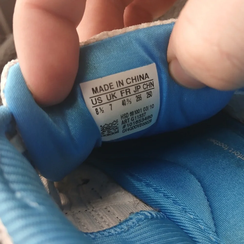 Adidas G11337 Running Shoes 8.5 Silver Blue Y2K Metallic Retro‎ Techwear